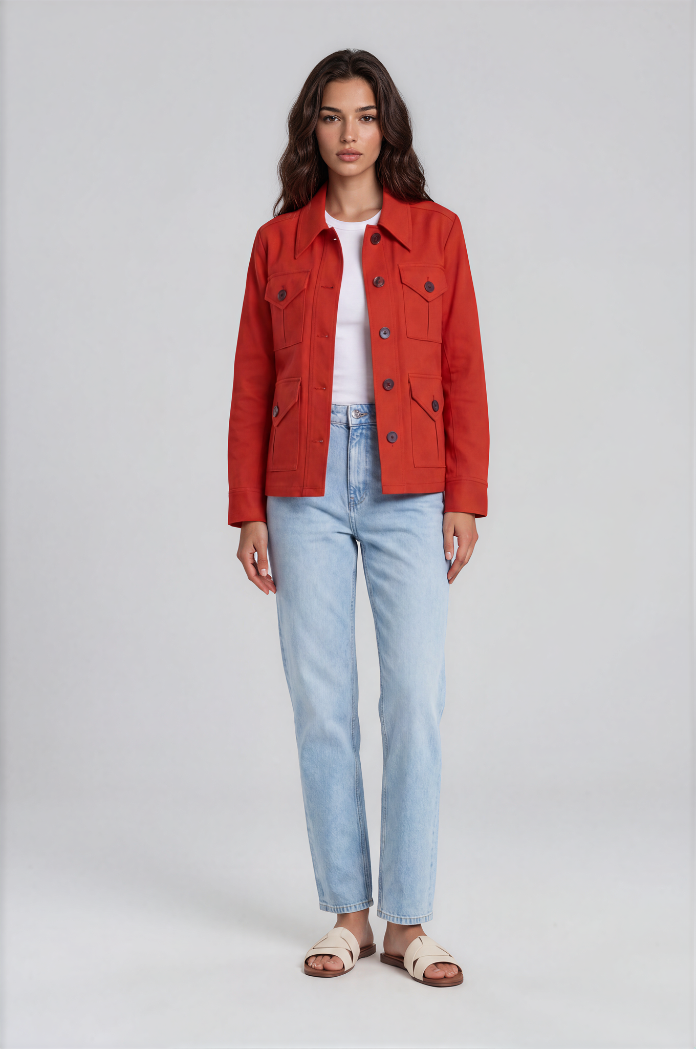Twill Field Jacket - Red