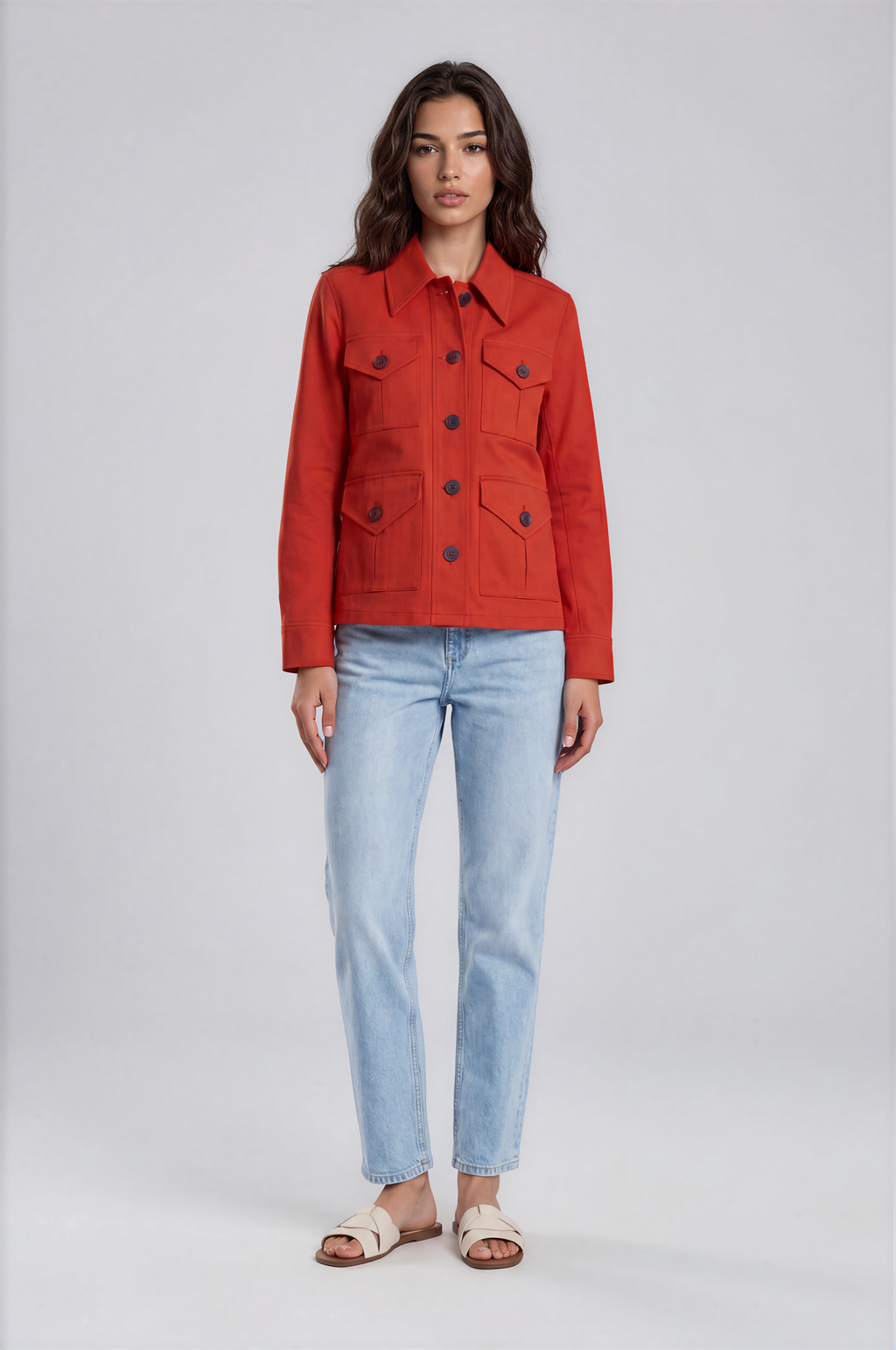 Twill Field Jacket - Red