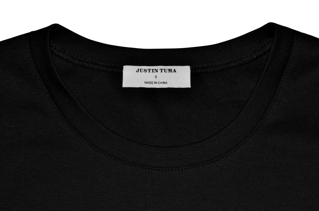 100% Pima Cotton - Long Sleeve Black T-Shirt