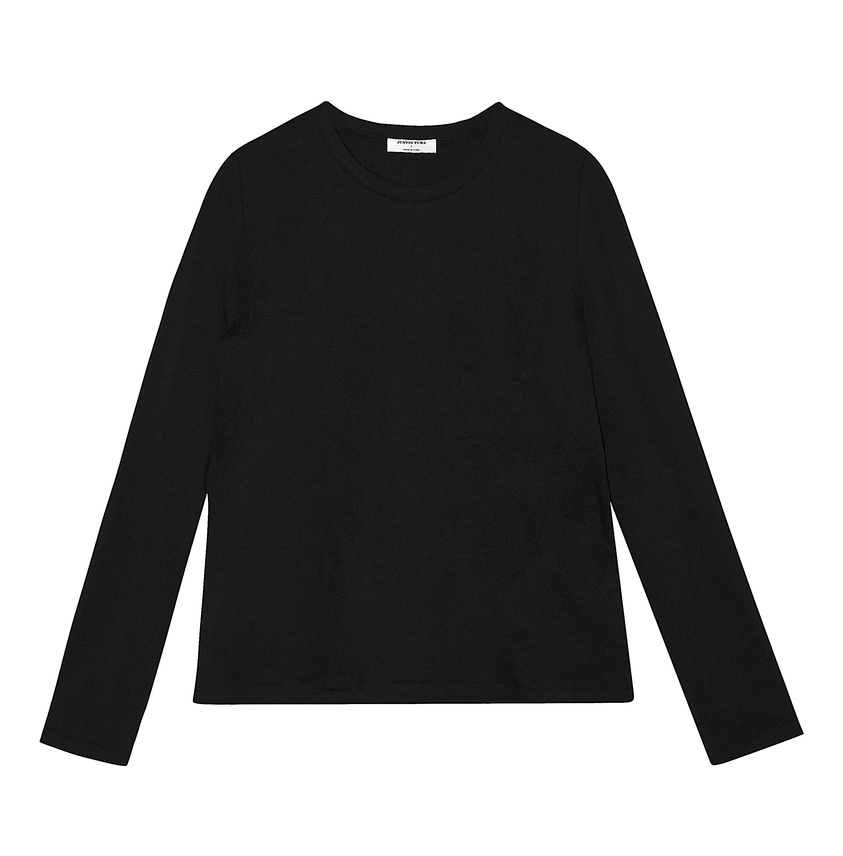 100% Pima Cotton - Long Sleeve Black T-Shirt