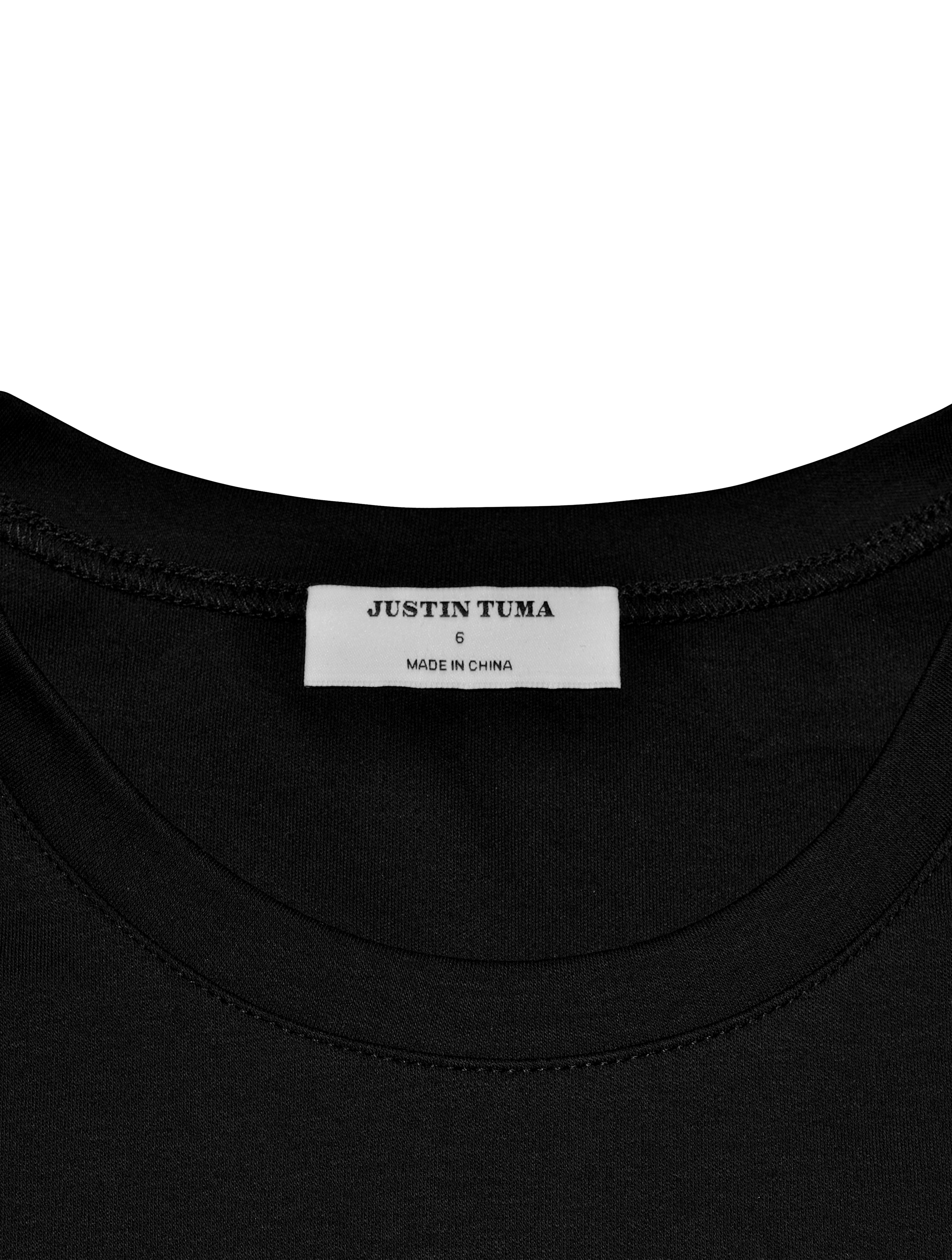 100% Pima Cotton - Long Sleeve Black T-Shirt